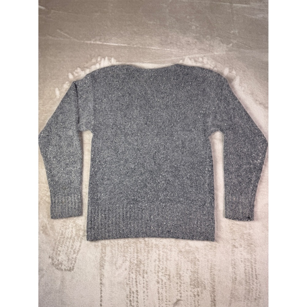Vintage IB‎ Diffusion Gray Embellished Crane Sweater Women's Size P Silk Angora - Picture 5 of 10
